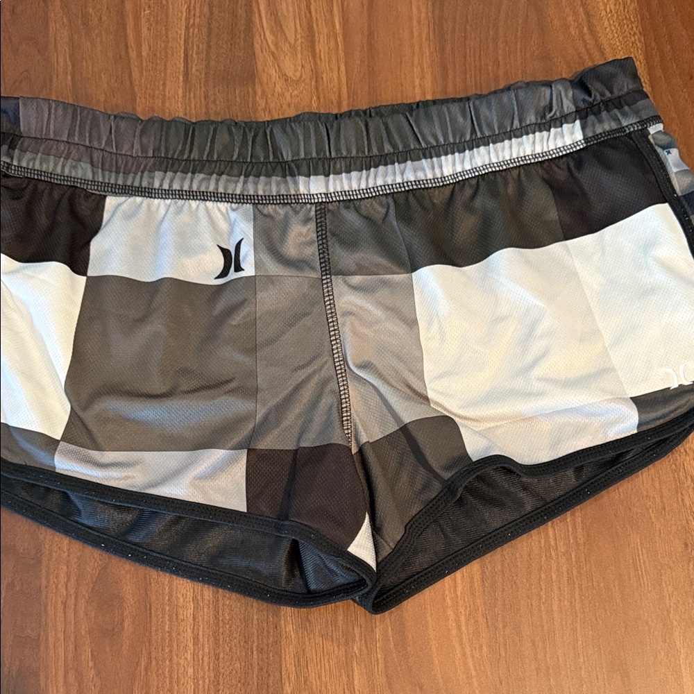 Hurley Black and White Checkered Shorts